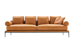 Load image into Gallery viewer, B-and-B-bebitalia-Atoll-Brown-leather-sofa-with-cushions
