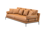 Load image into Gallery viewer, B-and-B-bebitalia-Atoll-Brown-leather-sofa-with-cushions-on-a-white-background
