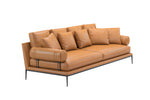 Load image into Gallery viewer, B-and-B-bebitalia-Atoll-Brown-leather-sofa-on-a-white-background
